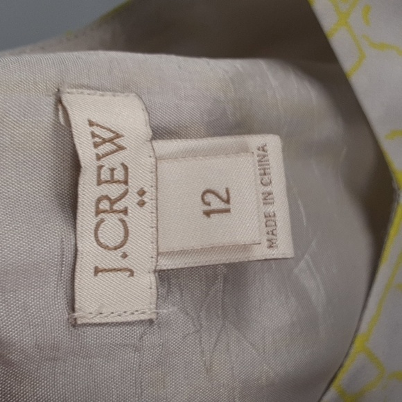 J. CREW Gray & Yellow Racerback Midi Side Slit Sheath Dress - Picture 5 of 12